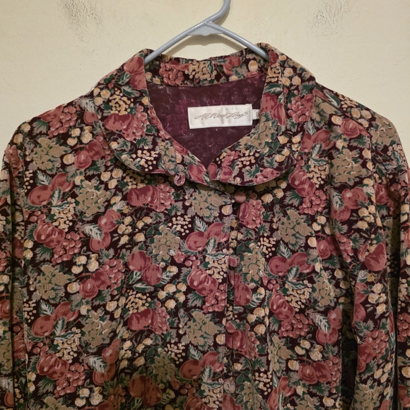 All Week Long Corduroy Fruit Long Sleeve Dress Size 8 - Picture 8 of 8